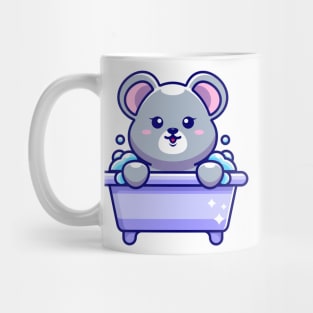 Cute mouse in a bathtub cartoon character Mug